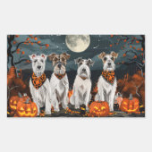 Wirefox Terrier Halloween Spooky Rechteckiger Aufkleber (Vorderseite)