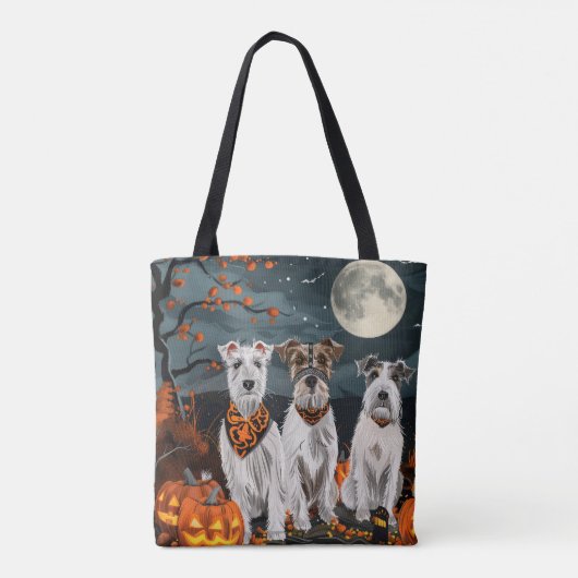 Wirefox Terrier Halloween Spooky Tasche (Rückseite)