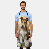 Wirefox Terrier Hund mit Ostereiern Urlaub Schürze (Getragen)
