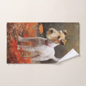 Wirefox Terrier im Herbst Leaves Fall Inspiriert Badhandtuch Set (Handtuch)