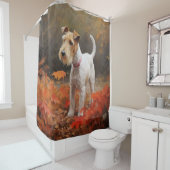 Wirefox Terrier im Herbst Leaves Fall Inspiriert Duschvorhang (Beispiel)