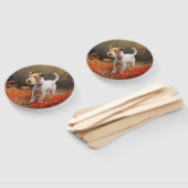 Wirefox Terrier im Herbst Leaves Fall Inspiriert Fächer (Non-assembled)