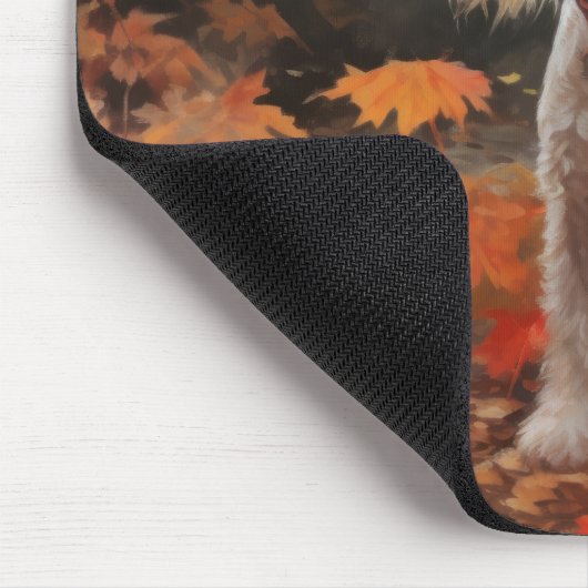 Wirefox Terrier im Herbst Leaves Fall Inspiriert Mousepad (Ecke)