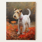 Wirefox Terrier im Herbst Leaves Fall Inspiriert Planer (Rückseite)