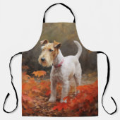 Wirefox Terrier im Herbst Leaves Fall Inspiriert Schürze (Vorderseite)