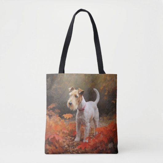 Wirefox Terrier im Herbst Leaves Fall Inspiriert Tasche (Vorderseite)