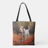Wirefox Terrier im Herbst Leaves Fall Inspiriert Tasche (Rückseite)