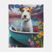 Wirefox Terrier on a Paddle: Ein Landschaftliches  Fleecedecke (Vorderseite)