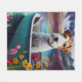 Wirefox Terrier on a Paddle: Ein Landschaftliches  Fleecedecke (Vorderseite (Horizontal))