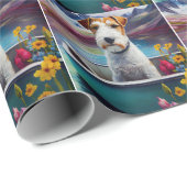Wirefox Terrier on a Paddle: Ein Landschaftliches Geschenkpapier (Rolleneckpunkt)