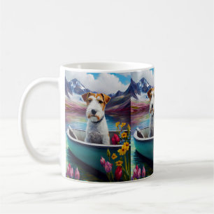 Wirefox Terrier on a Paddle: Ein Landschaftliches Kaffeetasse
