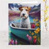 Wirefox Terrier on a Paddle: Ein Landschaftliches  Karte (Gelbe Blume)