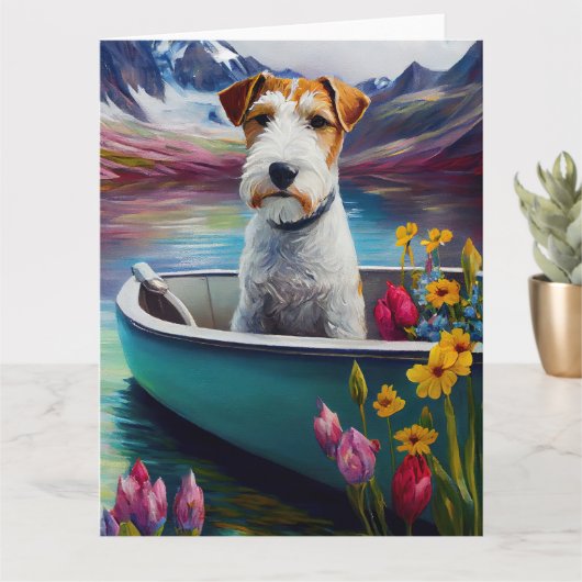 Wirefox Terrier on a Paddle: Ein Landschaftliches  Karte (Kleine Pflanze)