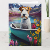 Wirefox Terrier on a Paddle: Ein Landschaftliches  Karte (Vorderseite)