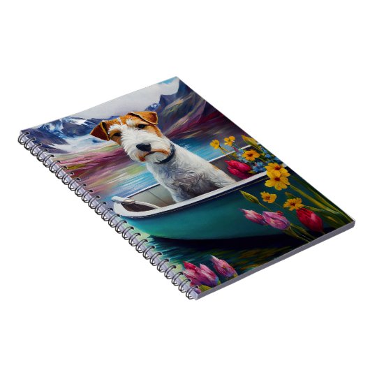 Wirefox Terrier on a Paddle: Ein Landschaftliches  Notizblock (Rechte Seite)