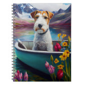 Wirefox Terrier on a Paddle: Ein Landschaftliches  Notizblock (Vorderseite)