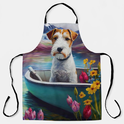 Wirefox Terrier on a Paddle: Ein Landschaftliches Schürze (Vorderseite)