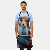 Wirefox Terrier on a Paddle: Ein Landschaftliches  Schürze (Getragen)