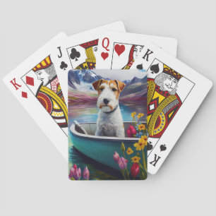 Wirefox Terrier on a Paddle: Ein Landschaftliches Spielkarten