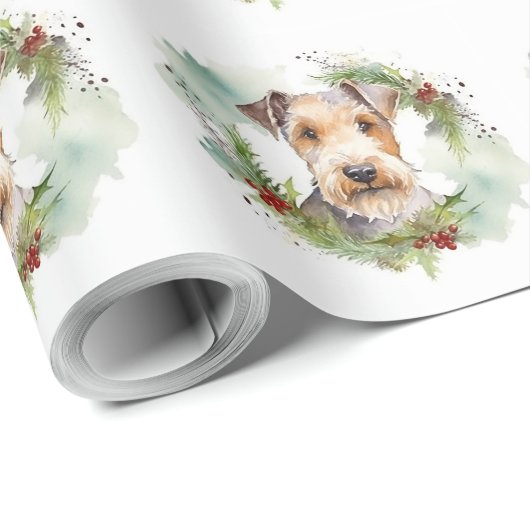 Wirefox Terrier Weihnachtsfeiertag Geschenkpapier (Rolleneckpunkt)