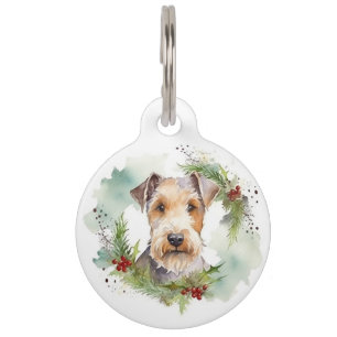 Wirefox Terrier Weihnachtsfeiertag Haustiermarke