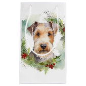 Wirefox Terrier Weihnachtsfeiertag Kleine Geschenktüte (Vorderseite)