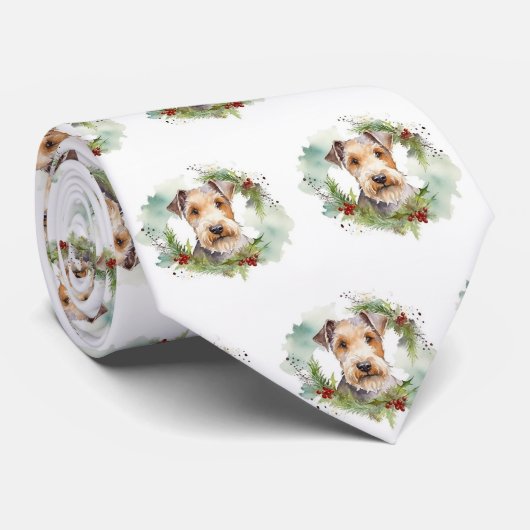 Wirefox Terrier Weihnachtsfeiertag Krawatte (Gerollt)