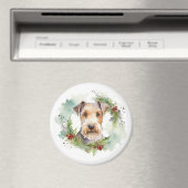 Wirefox Terrier Weihnachtsfeiertag Magnet (In Situ (Geschirrspüler))
