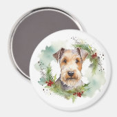 Wirefox Terrier Weihnachtsfeiertag Magnet (Vorderseite/Rückseite)