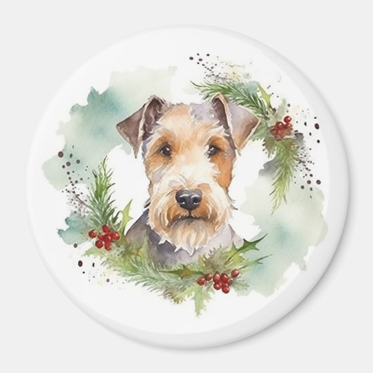 Wirefox Terrier Weihnachtsfeiertag Magnet (Vorne)