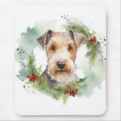 Wirefox Terrier Weihnachtsfeiertag Mousepad (Vorne)