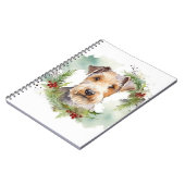 Wirefox Terrier Weihnachtsfeiertag Notizblock (Linke Seite)
