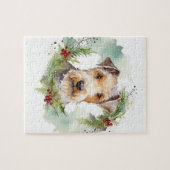 Wirefox Terrier Weihnachtsfeiertag Puzzle (Horizontal)