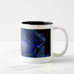 wireframe 3d der Augenmuskeln in einem Sockel Zweifarbige Tasse