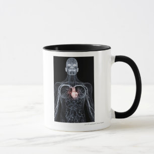 Wireframe der Blutgefäße im oberen Körper Tasse