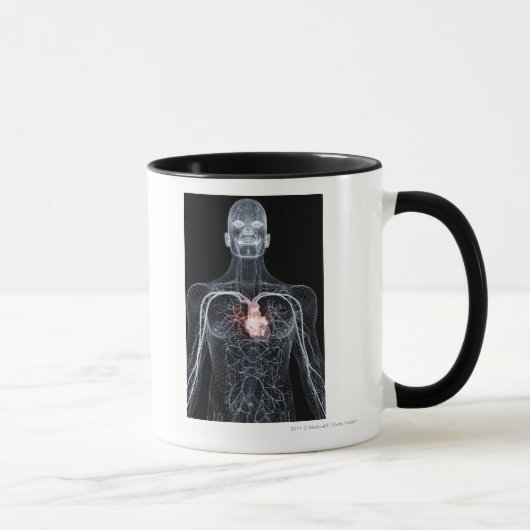 Wireframe der Blutgefäße im oberen Körper Tasse (Rechts)