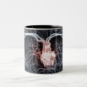 Wireframe der Blutgefäße im oberen Körper Zweifarbige Tasse