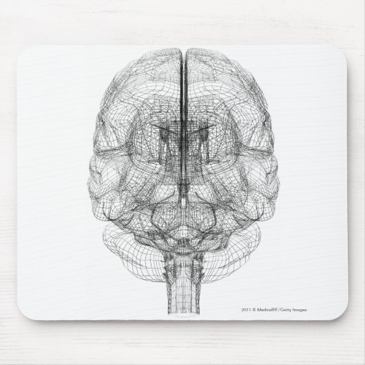Wireframe des Gehirns Mousepad (Vorne)
