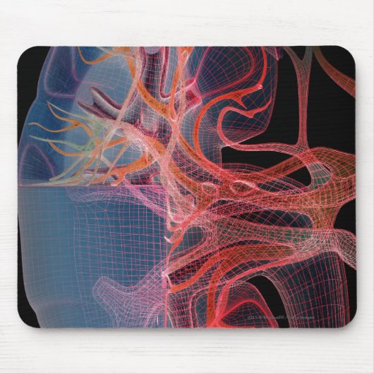Wireframe des Inneres einer Niere Mousepad (Vorne)