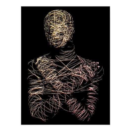 Wireframe Human Figure in Abstract Motion Poster (Vorderseite)