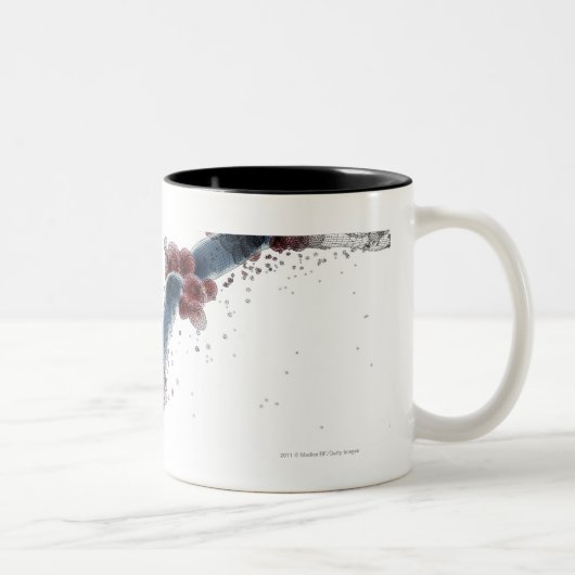 Wireframe mikroskopische Ansicht von Candida Zweifarbige Tasse (Rechts)