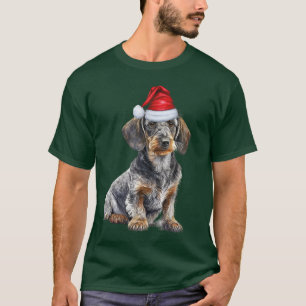 Wirehair-Dachshund-Liebhaber Lustiger Weihnachten T-Shirt