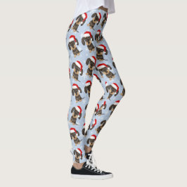 Wirehaired Dachshund Christmas Dog Holiday Leggings