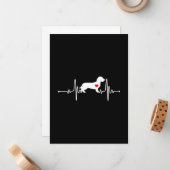 Wirehaired Dachshund dog heartbeat Mitteilungskarte (Vorderseite/Rückseite Beispiel)