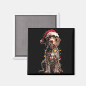 Wirehaired Inting Griffon Christmas Graphics Dog L Magnet (Vorderseite/Rückseite)
