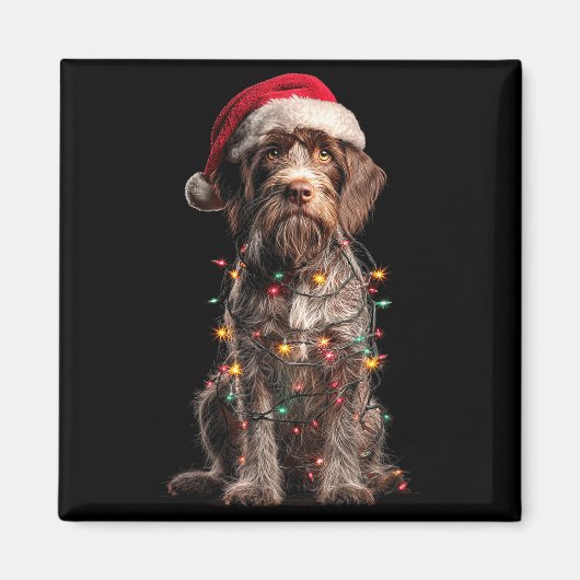 Wirehaired Inting Griffon Christmas Graphics Dog L Magnet (Vorne)