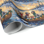 Wirehaired Pointing Griffon Christmas Boat Holiday Geschenkpapier (Rolleneckpunkt)