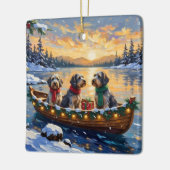 Wirehaired Pointing Griffon Christmas Boat Holiday Keramikornament (Links)