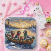 Wirehaired Pointing Griffon Christmas Boat Holiday Pappteller (Party)