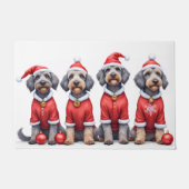 Wirehaired Pointing Griffon Christmas Dress Santa Fußmatte (Vorderseite)